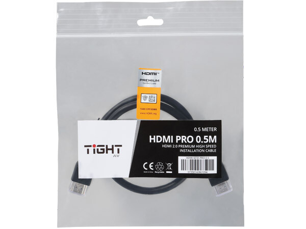 Tight AV 0.5m HDMI 2.0 High Speed Installation Cable