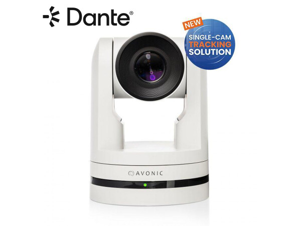 Avonic CM93-DAV Dante 4K60FPS Ultra HD PTZ Fixed Installation Camera in White