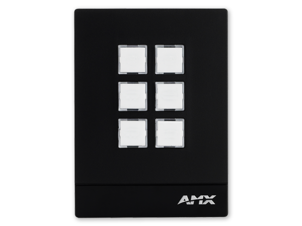 AMX MKP-106P-BL - Massio 6 Button Portrait Keypad, Black